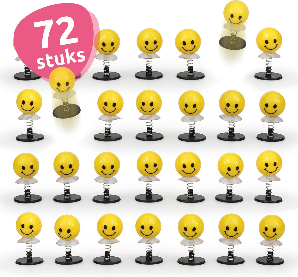 Isas Friends® - Uitdeelcadeautjes Bouncing Smileys - 72 stuks - Traktatie